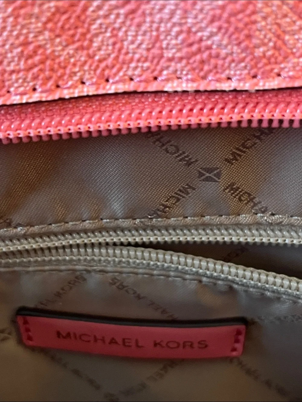 NWT Michael Kors Carmen Large Non-Leather Vegan Belted Tote Tea Rose